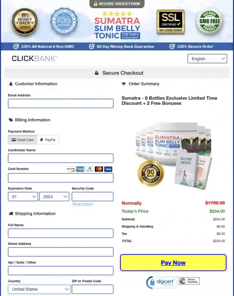 Sumatra Slim Belly Tonic Order Page